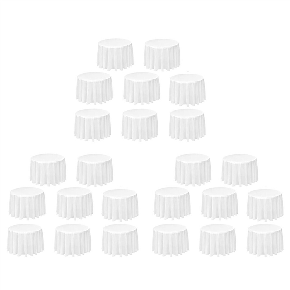 Paquet de 24 nappes rondes, couvertures de Table jetables blanches de 84 pouces, nappes rondes en plastique imperméable