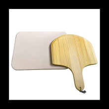 Tabla redonda de madera para Pizza con bandeja para hornear Pizza manual, tabla para cortar piedra, plato para
