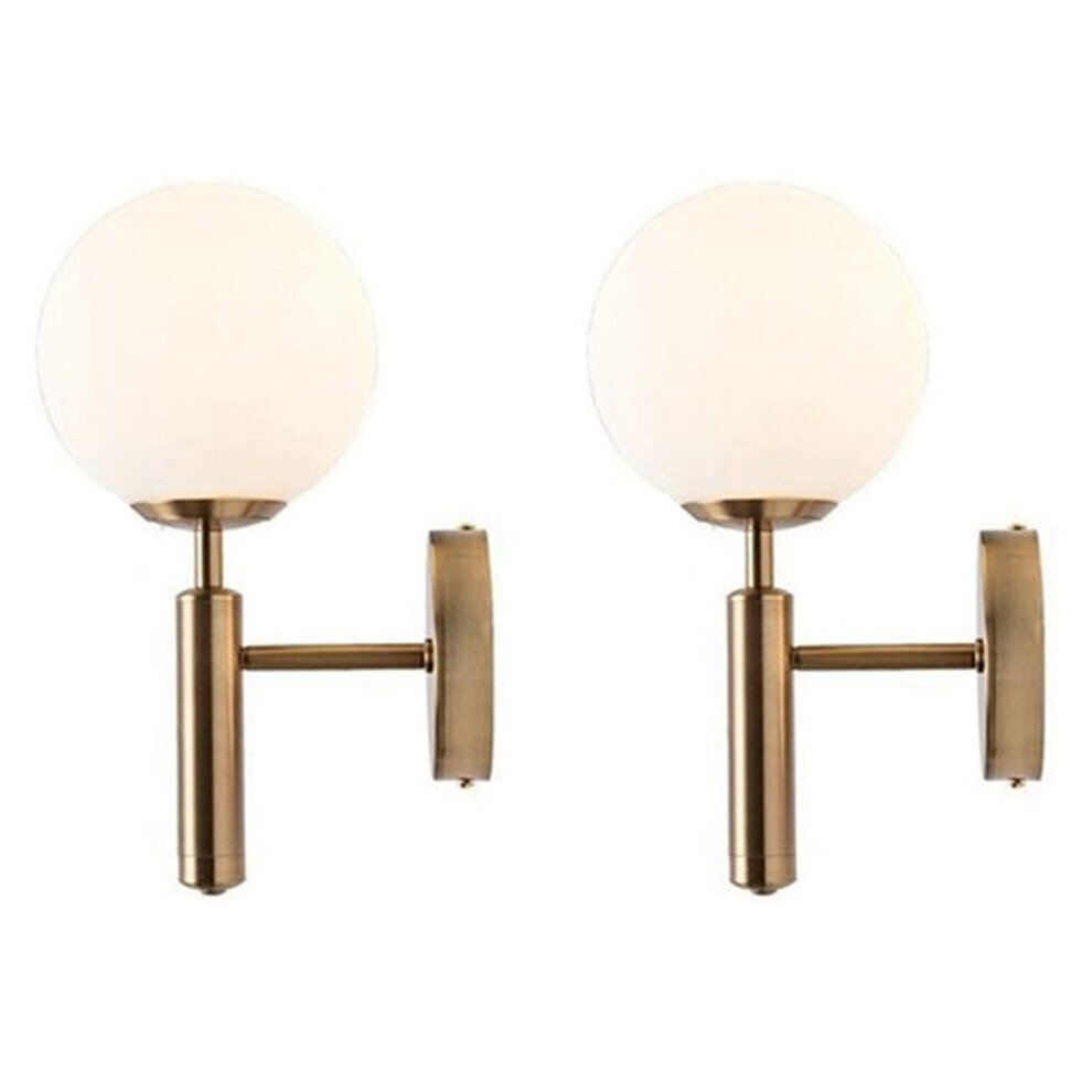 Lampe murale LED décorative, 2 pièces, éclairage nordique, boule de verre, lustre pour miroir de salle de bains, lumière