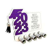 (Purple, One size) Hot Sale Creative Congrats Grad Card Holder Diy Graduation Money Holders Tiered 100% New