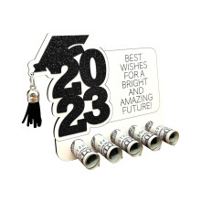 (Black, One size) Hot Sale Creative Congrats Grad Card Holder Diy Graduation Money Holders Tiered 100% New