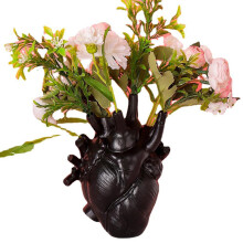 (black, One size) 2025 New Hot Imulation Heart Shaped Vase,anatomical Heart Vase Resin Flower Pot Sculpture Modern Office Home Bedroom Desktop Ornaments