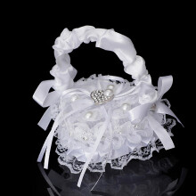(G, One size) Promotion Romantic Rose Wedding Ring Pillow Cushion, Wedding Ring Box Ring Bearer Pillow Cushion Gift Ring Box Case Holder Decor Jewelry Boxes
