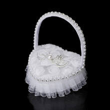 (C, One size) Promotion Romantic Rose Wedding Ring Pillow Cushion, Wedding Ring Box Ring Bearer Pillow Cushion Gift Ring Box Case Holder Decor Jewelry Boxes