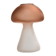 (12cm, brown) 2025 New Upgrade Creative Glass Crafts Decor For Home Living Room Stable Frosted Mushroom Vase 40% Off