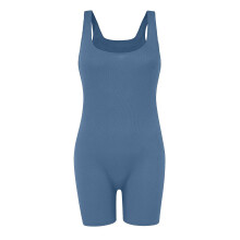 (S, Blue) 100% Brand New Womens Gym Jumpsuit Romper Playsuit Yoga Bodysuit Fitness Sports Pants Shorts