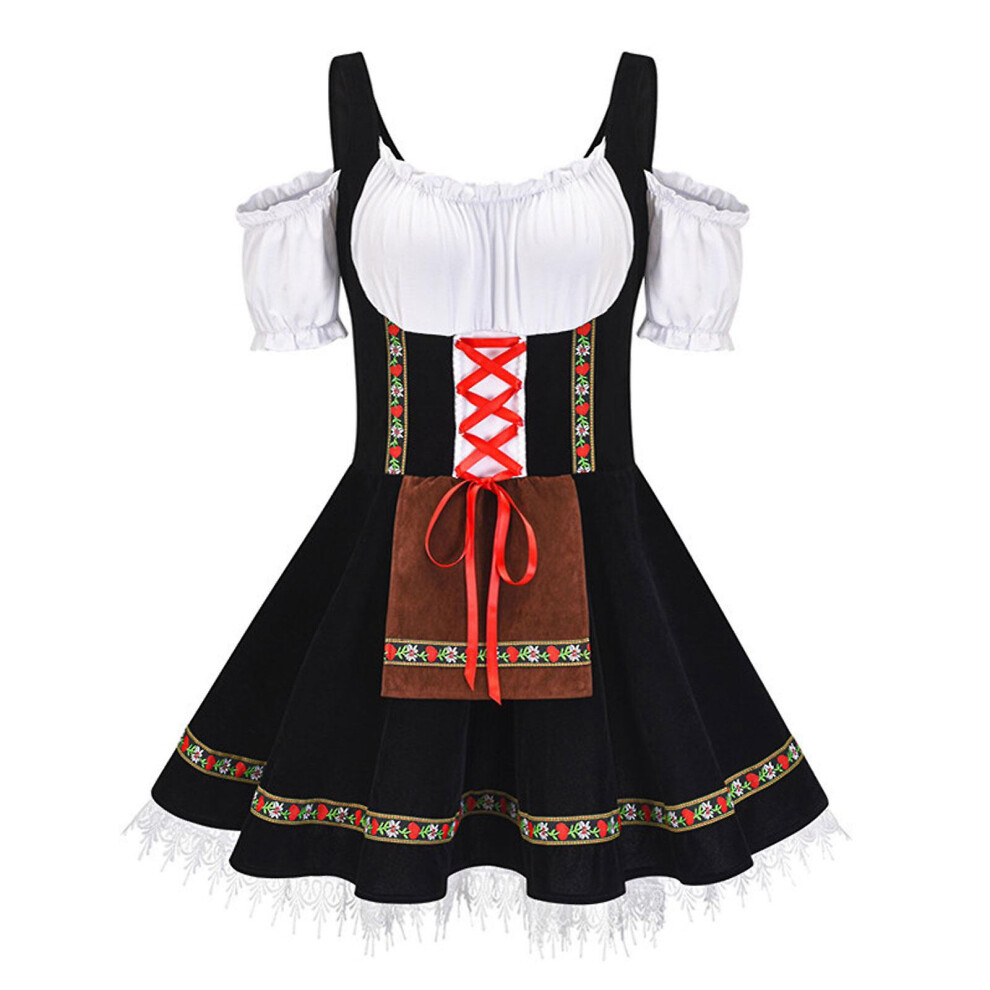 Photos - Fancy Dress Kikidex   New Hot German Oktoberfest Bavarian Dirndl Beer Maid Costume Blue  2025(4XL, Purple)
