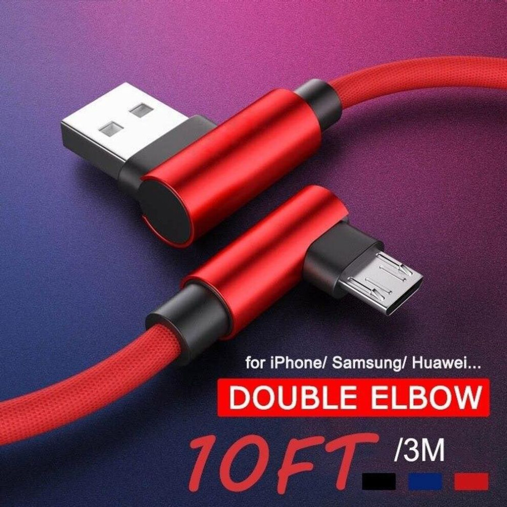 (blue, 1.5M Micro USB) 1M/2M/3M 90 Degree Micro Usb Cable For Samsung  Xiaomi Fast Charging Charge Data Cord Microusb Android Mobile Phone Cables