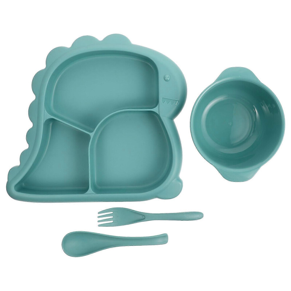 Oltyutc (As Show, One Size) 1 Set Toddler Divided Plate Kids Bowl Children Dinosaur Plate Kids Fork Spoon