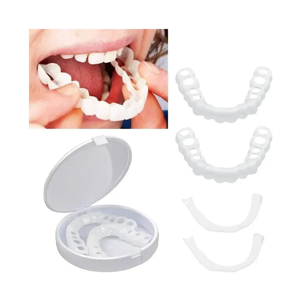 Perfect Fit Teeth Whitening Fake Tooth Cover Snap On Silicone Smile Veneers Teeth