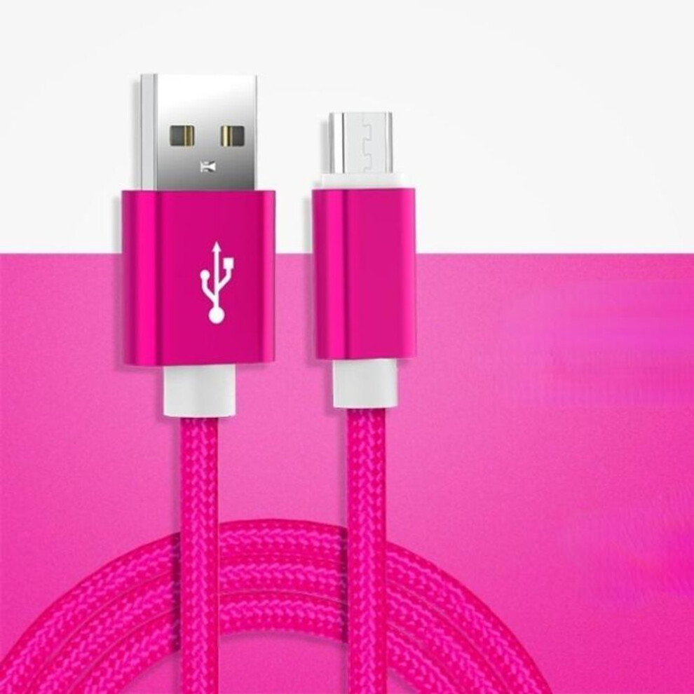 (pink, 1.5m for iPhone) Durable 10FT Ultra Long Nylon Braided USB Charging Cable for iPhone, Type-C Micro USB Charger Cable Cord