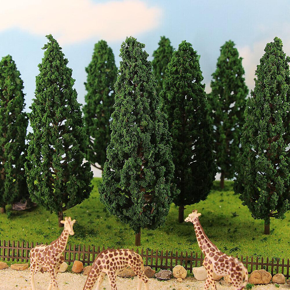 10Pcs Model Pine Trees 1:25 For O G Scale Railway Layout 16Cm S16060 Green