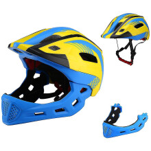 (Black) Kids Detachable Full Face Bike Helmet Breathable Ultralight Cycling Sports Safety Helmet For Bicycle Skateboard Scooter Roller Skating