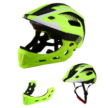 (Yellow Black) Kids Detachable Full Face Bike Helmet Breathable Ultralight Cycling Sports Safety Helmet For Bicycle Skateboard Scooter Roller Skating