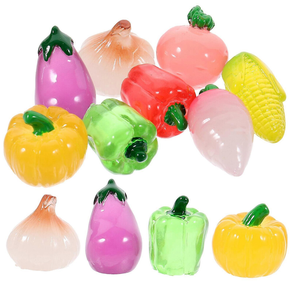(As show, One size) 24pcs   Miniature Food Luminous Vegetable Model Mini Fake Fruit Fairy Garden Accessories-image-OPC-PG7BKZF-NEW