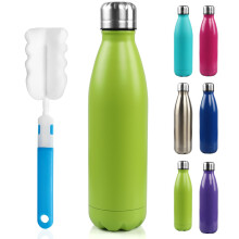 BOgI Isolierte Wasserflasche, 483 ml, doppelwandige Vakuum-Wasserflaschen aus Edelstahl, auslaufsichere Sportwasserflasche aus Metall, h   lt Getr