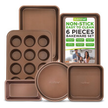 Les casseroles de boulangerie en acier en carbone en acier en carbone Nutrichef 6 pieces de 6 pieces comprennent des plateaux a biscuits larges e