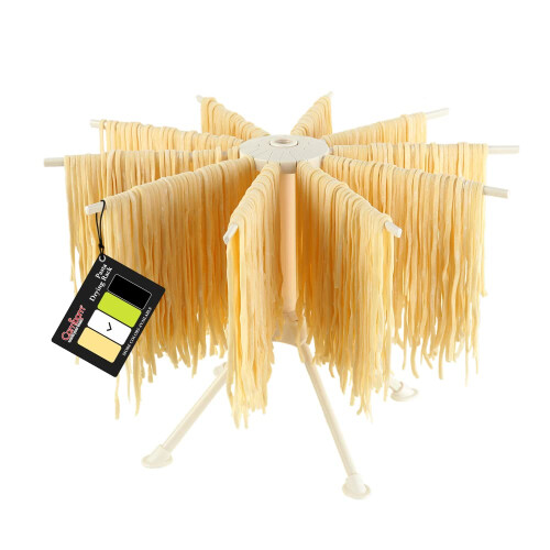 cambom Foldable Pasta Drying Rack- Plastic Spaghetti Noodle Dryer with
