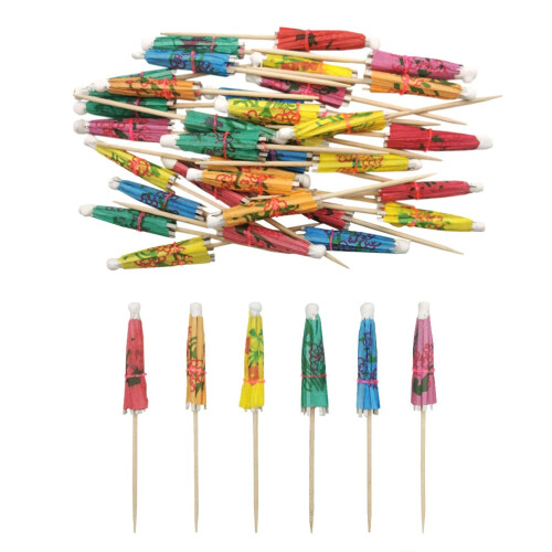 Escolhas de guarda-chuva para coquetel, pacote de 4 polegadas, 144 cores sortidas, palitos de dente para bebida e comida, palitos decorativos par 2