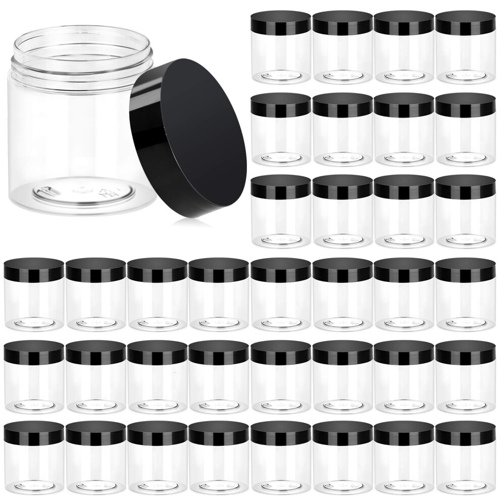 Evigt ?Jeblik 36 Pack 4 Oz Jars Round Clear Cosmetic Container With Lids Eternal Moment Plastic Slime Jars For Lotion Cream Ointments Make