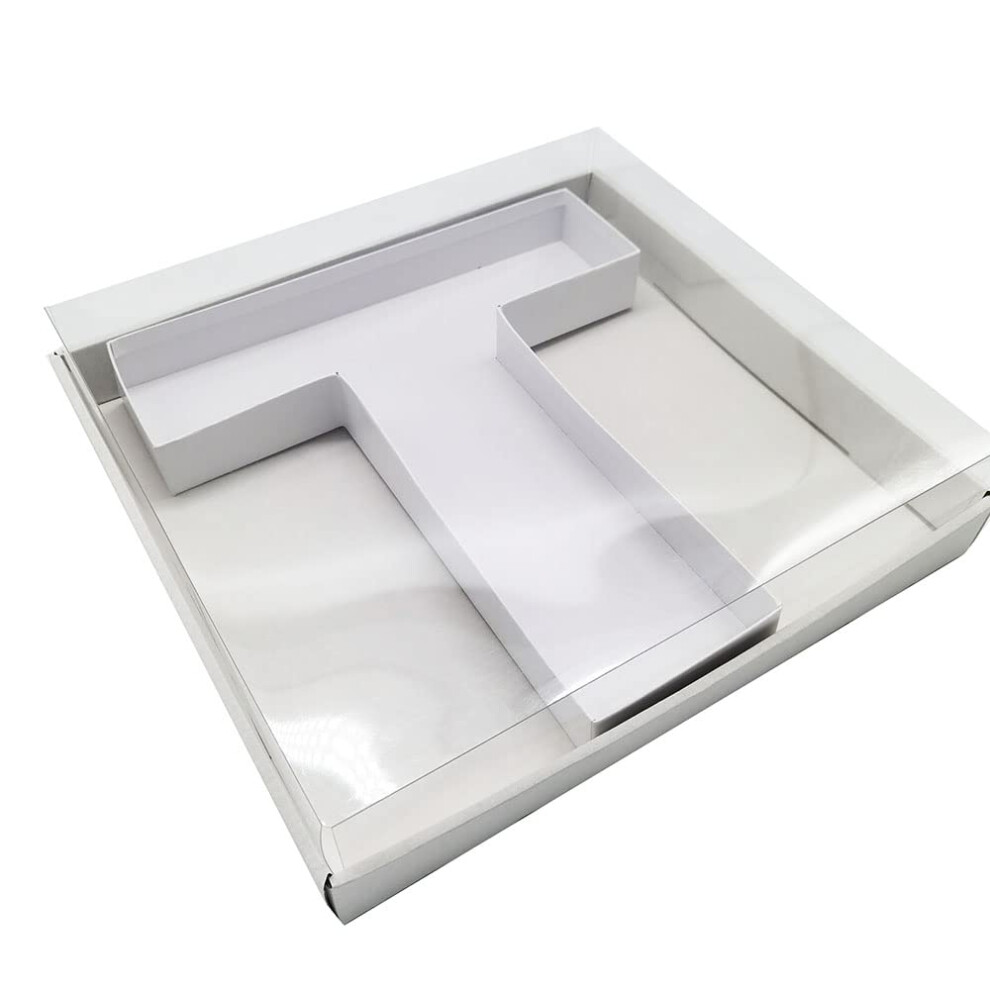 Boîte à bonbons décorative en carton WENPACK de 30,5 cm en forme de lettre avec couvercle transparent et motif fraises (blanc, T)