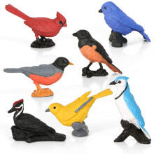 Figurine mini pasari 7pcs pasari tort cupcake topper pasari n miniatura figura de animale oriole robin cardinal pasari educa?ionale jucarii pent