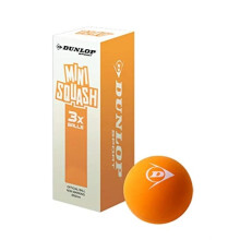 Dunlop Sports Mini Squash -pallo, oranssi, 3 pallon pakkaus