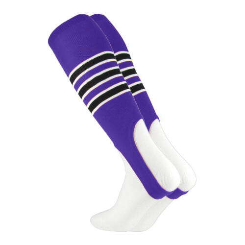 MadSportsStuff Baseball Stirrups Pattern D (PurpleBlackWhite  Medium)