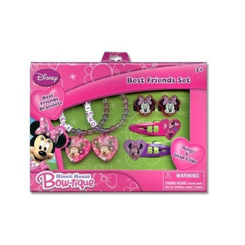 Disney Disney Minnie Mouse Bow-Tique Σετ Αξεσουάρ Βραχιόλι/Δαχτυλίδι & Κλιπ Μαλλιών για 3+