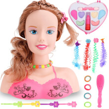 Kit de maquillage et de coiffure pour poup e - Ensemble de jeu pour enfants avec de vrais cosm tiques lavables et des accessoires de style pour p
