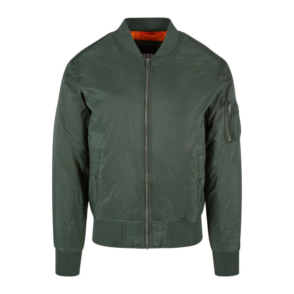 Urban Classics Men's Green (M, Olive) Basic Bomber Jacket