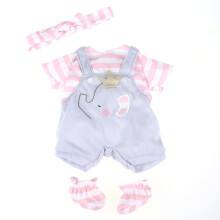 JC Toys | Boutique Berenguer | Roupa de boneca de beb    | Shorts gerais cinza com listras rosa | Inclui fita de cabe   a e botas | Idades de 2+ | Se