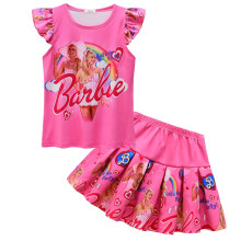 (120cm) 2023 Count Cm Printed Barbie Clothing Girl Skirt Two-piece Children's Skirt Suit 86045