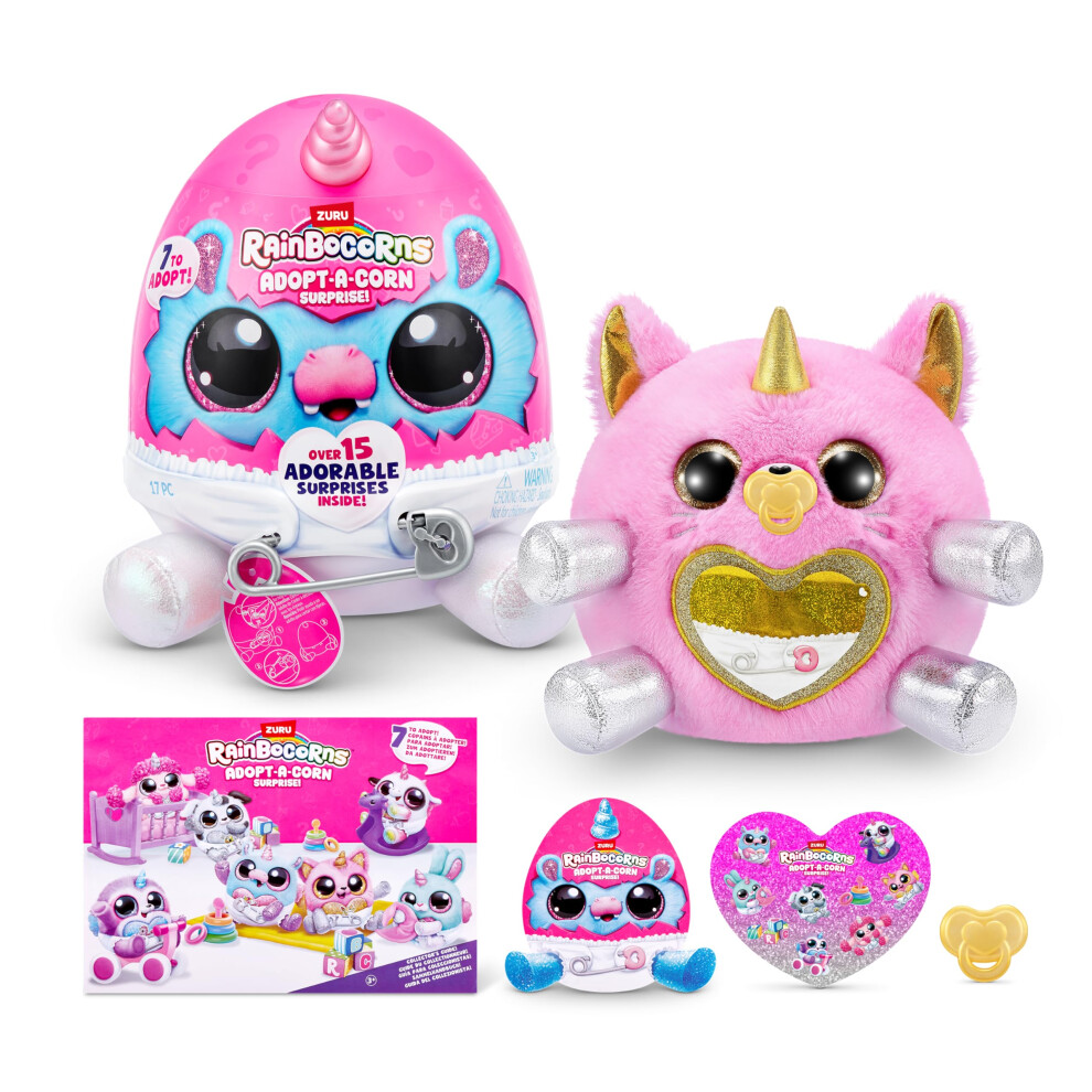 Adopt-A-Corn Surprise Di Zuru, Giocattolo Di Peluche, Peluche Da Collezionare, Bambino, Uova Con Sorpresa Per Bambine E Bambini (23.5 Cm) (Kitten)-image