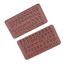 Bamutu Letter Moules de chocolat en silicone Moule d'alphabet en silicone 2pcs Fondant Moules de fondant Perfect pour la decoration de gateau Fet