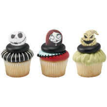 Decopac The Nightmare Before Christmas Rings Cupcake Decora?iuni cu Jack Sally ?i Oogie Boogie - 24 pachet