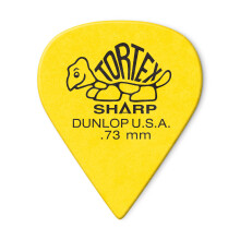 P   as de guitarra Dunlop Tortex Sharp de 73 mm, color amarillo, paquete de 72