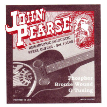 John Pearse JP3100 Resophonic Akustikstahlgitarre, Bronze umsponnen, G-Stimmung