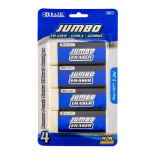 BAZIC Erasers Jumbo Vinyl Pencil Guma (4/balen) Latex zdarma bl Velk blokov gumy pro ucitele ve kole umeleckho kreslen 1-balen