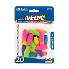 BAZIC gum top latexvrije potlood top gummen (20/pak) neonkleurige pijlpuntdoppen gummen voor kinderen student kunst tekenen schoolbenodigdheden