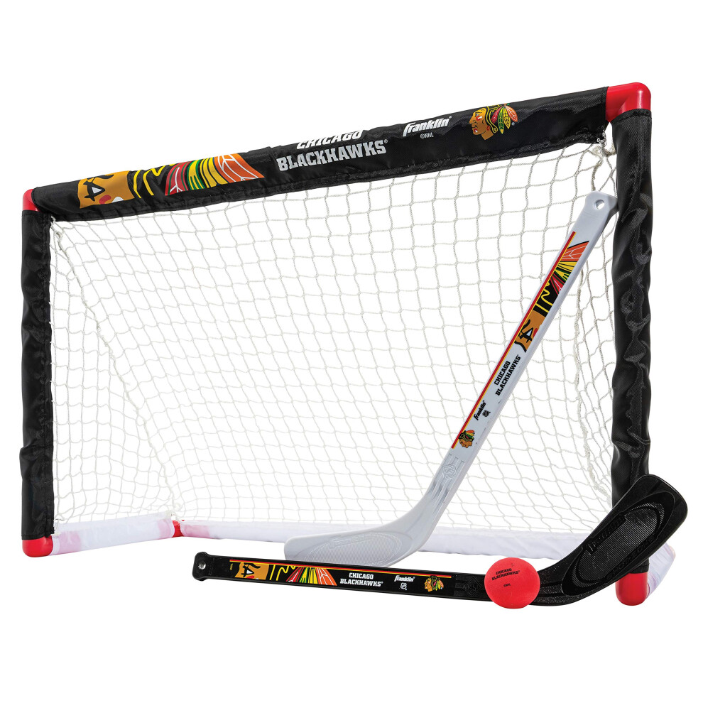 Franklin Sports Chicago Blackhawks Mini-Hockey-Set ? Knie-Hockey-Tor