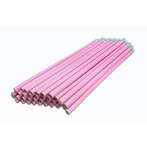 ezpencils - Μολύβια Ροζ με Λευκή Γόμα & Ασημί Φερούλ - 36 τεμάχια - Γόμα Χωρίς Λεκέ - # 2 HB 1