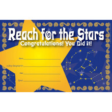 Barker Creek Recognition Awards Reach for The Stars Celebrate Student Achievements with These Colorful Awards 30 Awards per Pkg 8.5"" x
