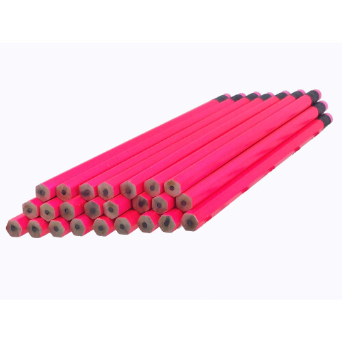 ezpencils - Νεον Ροζ Κάσα Εξαγωνικά Μολύβια με Νεον Ροζ Γόμα - 36 τεμάχια 1