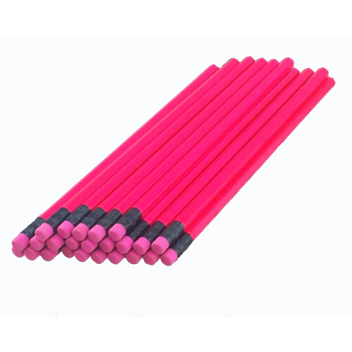 ezpencils - Νεον Ροζ Κάσα Εξαγωνικά Μολύβια με Νεον Ροζ Γόμα - 36 τεμάχια