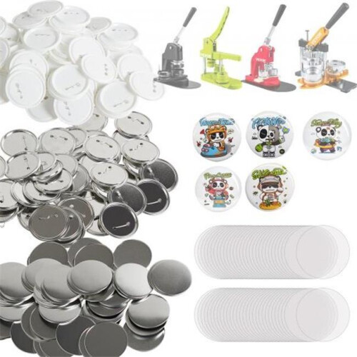 VEVOR VEVOR 200 Sets 3 Zoll 75mm Pin Back Button Teile für Button Maker, DIY Rundbutton Teile