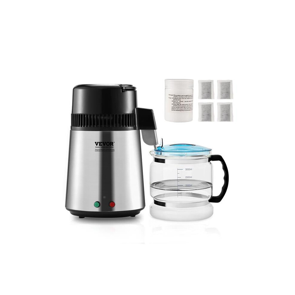 Vevor BXGZLSJYS4LD2TK5LV1 4L 1.05 gal Pure Water Purifier Filter for Home Countertop, Silver