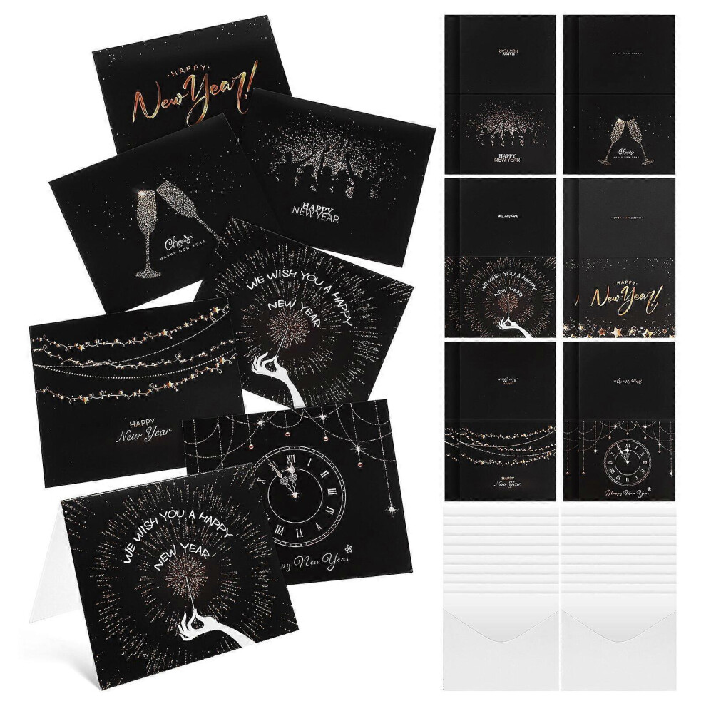 Kricely (As Show, One Size) 24 Sets Happy New Year Cards And Envelopes Greeting Cards New Year Gift Cards Greeting Card Envelopes