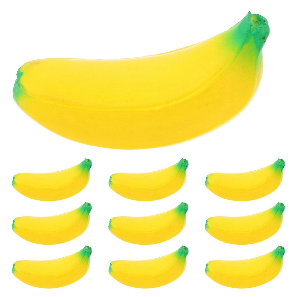 Kricely (As Show, One Size) 10Pcs Funny Banana Squeeze Toy Simulation Fruit Stretchy Toy Decorative Fruit Decompression Toy