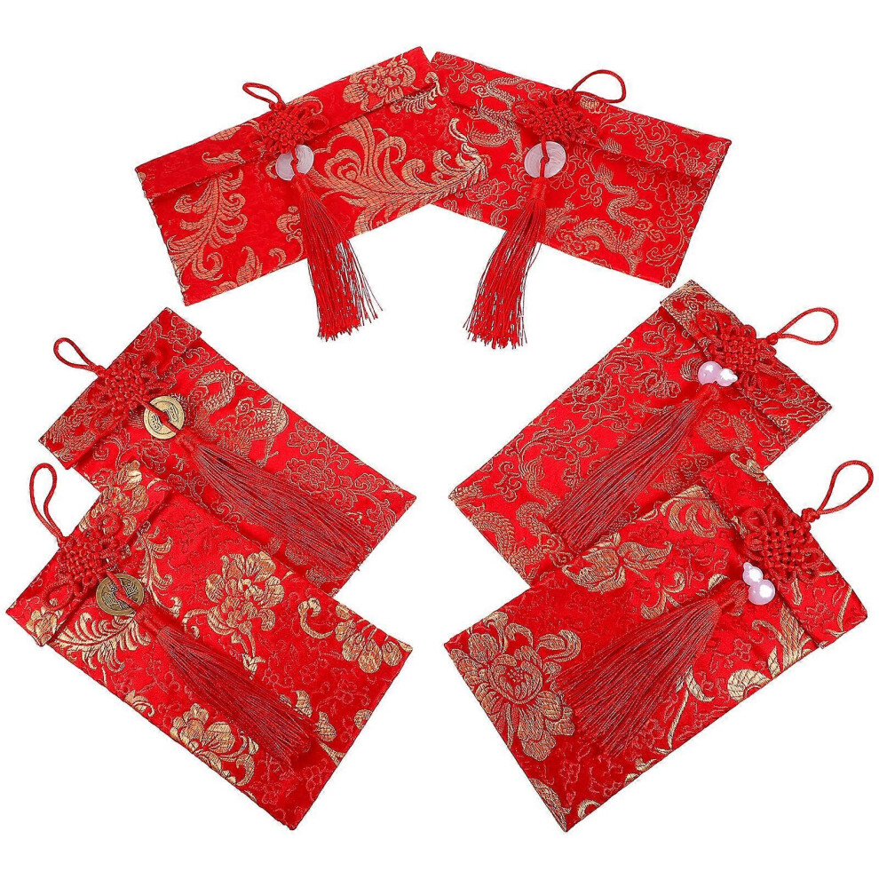 Kricely Red (As Show, One Size) 6Pcs Chinese New Year Envelopes New Year Packets Chinese Coin Hongbao